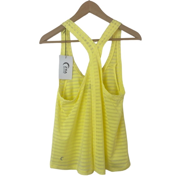 Zyia Active Yellow Lemon Nimbus Split Back Workout Tank Top Racerback Shirt New - Picture 5 of 15